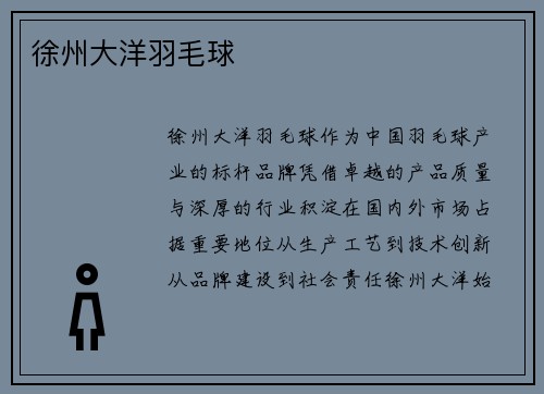 徐州大洋羽毛球